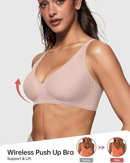 🎀Letzter Tag 49% Rabatt🌼Nahtloser Push-up-BH mit tiefem V-Ausschnitt und ohne Bügel